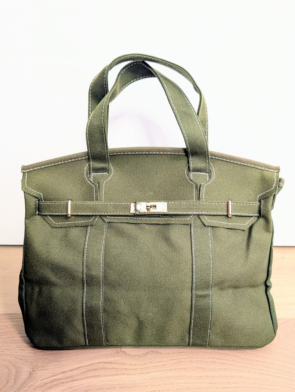 NWT Olive Green Canvas Boatkin Bag - Picture 3 of 4